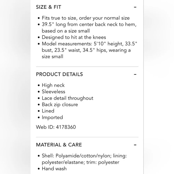 Bardot lace panel black dress, size X-small - Picture 11 of 11